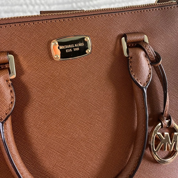 Michael Kors Sutton Satchel Saffiano Leather Brown NWOT - Picture 15 of 15